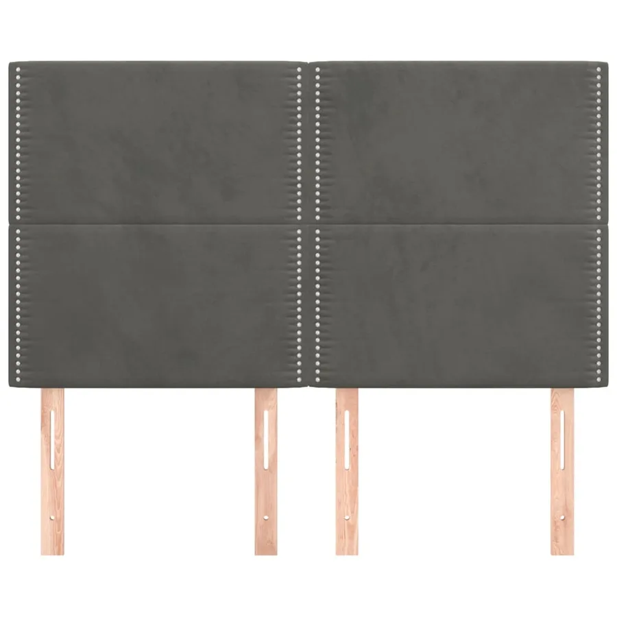 Tête de lit Gris foncé 144 x 5 x 118/128 cm Velours - 3