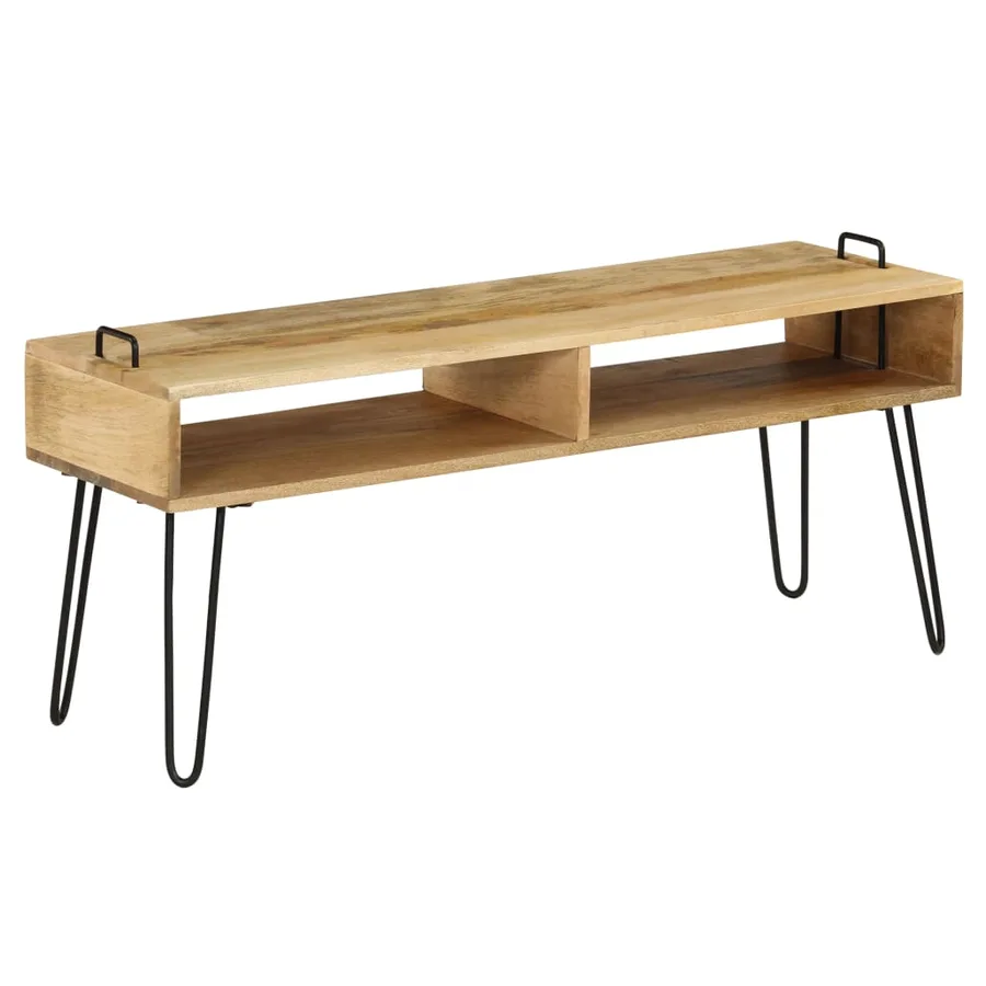 Meuble TV Bois de manguier massif 110 x 35 x 45 cm - 11