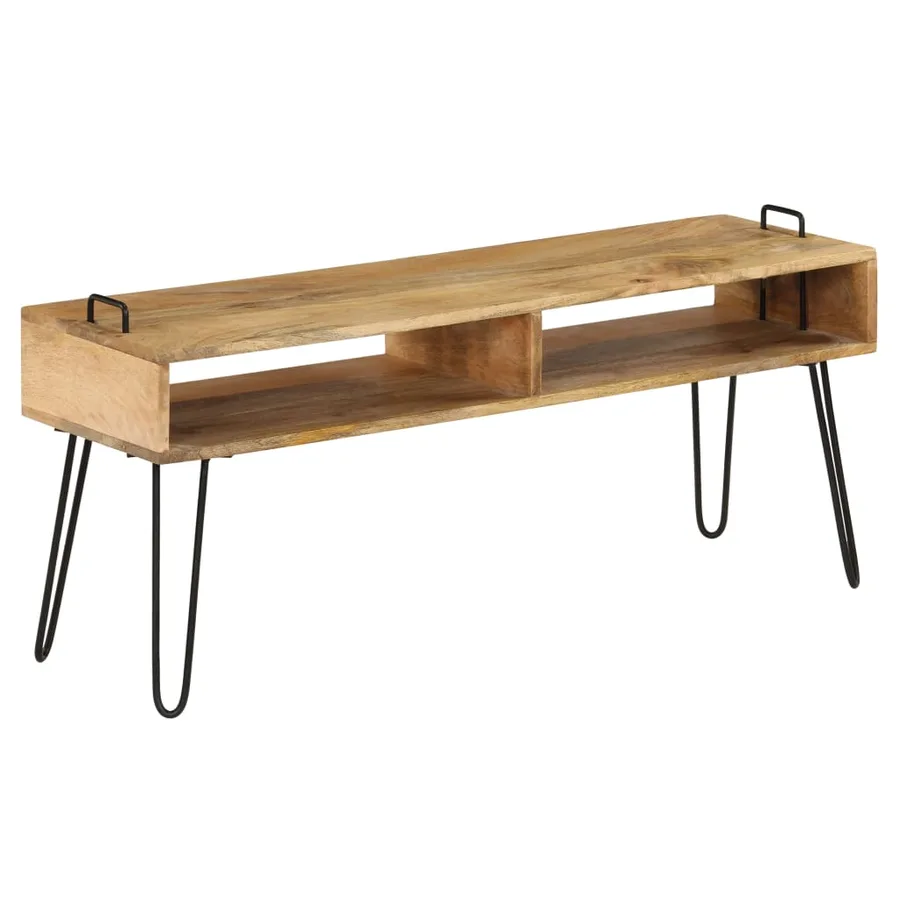 Meuble TV Bois de manguier massif 110 x 35 x 45 cm - 12