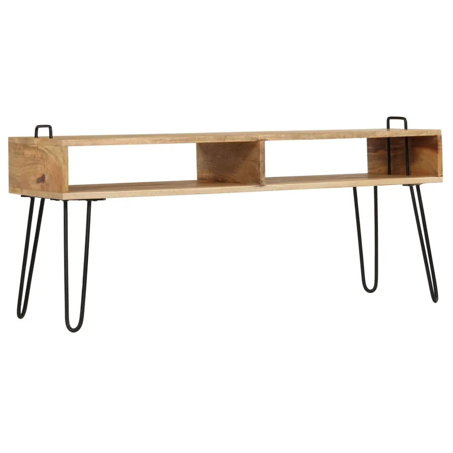 Meuble TV Bois de manguier massif 110 x 35 x 45 cm - 2