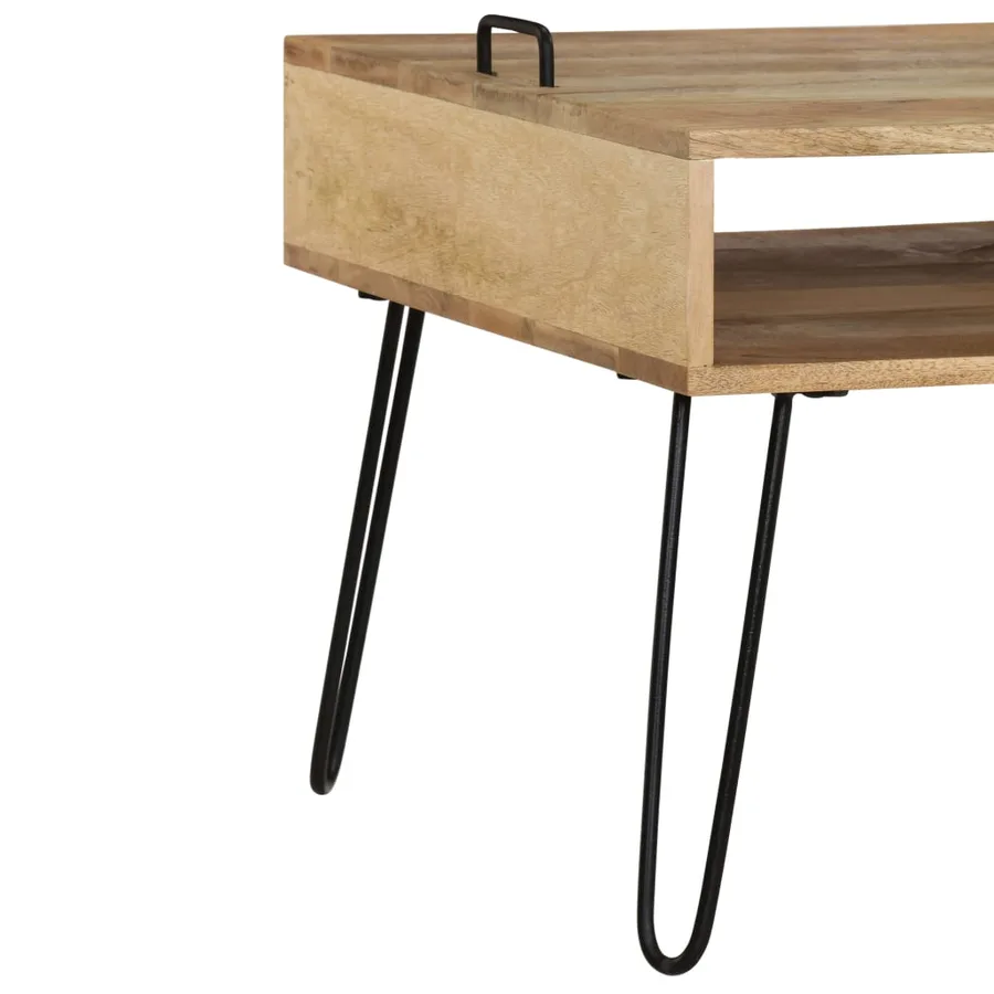 Meuble TV Bois de manguier massif 110 x 35 x 45 cm - 7