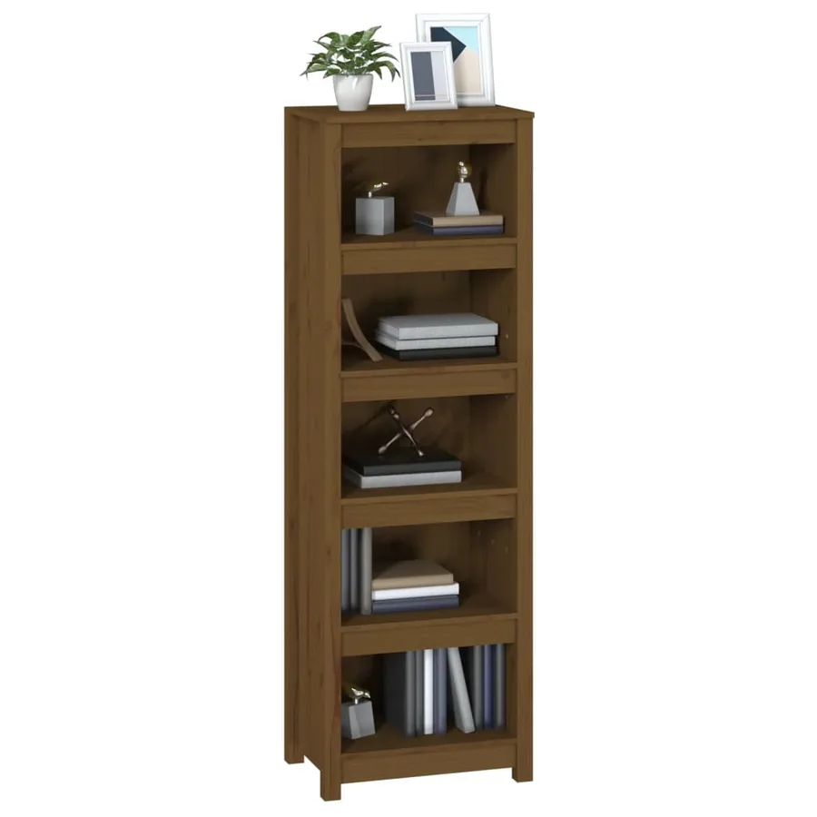 Bibliothèque Marron miel 50x35x154 cm Bois de pin massif - 4