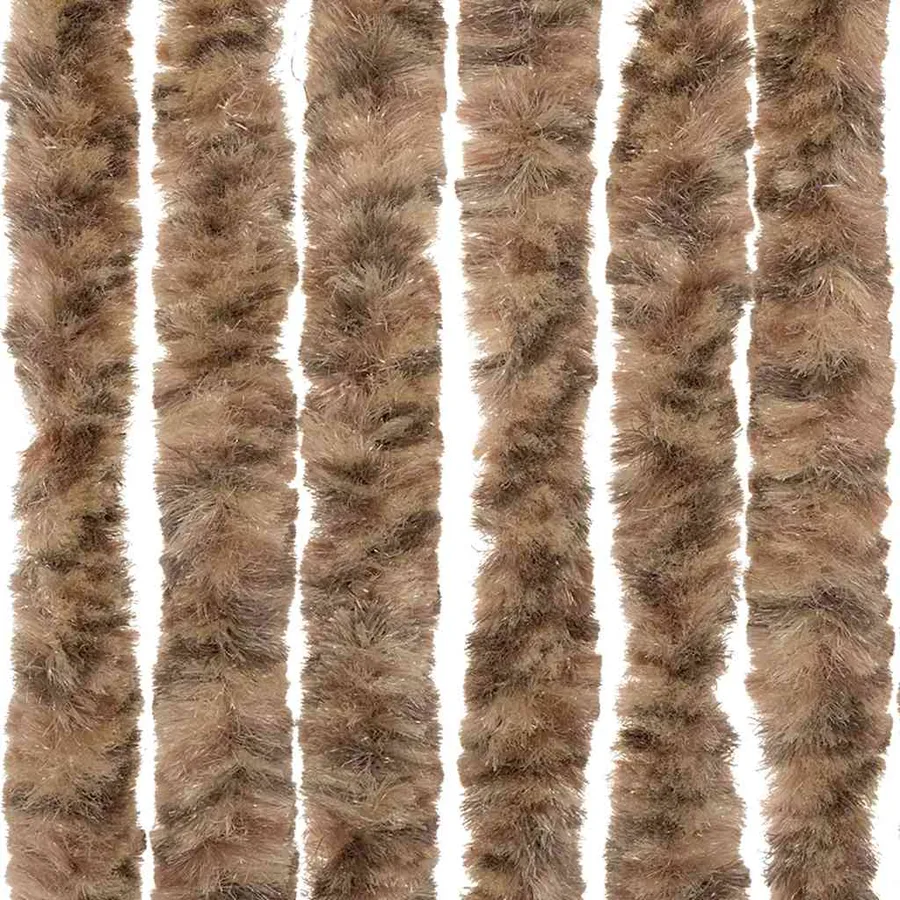 Rideau anti-mouches beige et marron foncé 90x220 cm chenille - 6