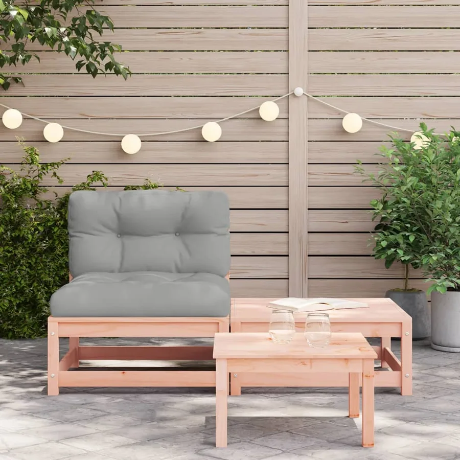 Canapé de jardin sans accoudoirs avec coussins et repose-pieds - 3