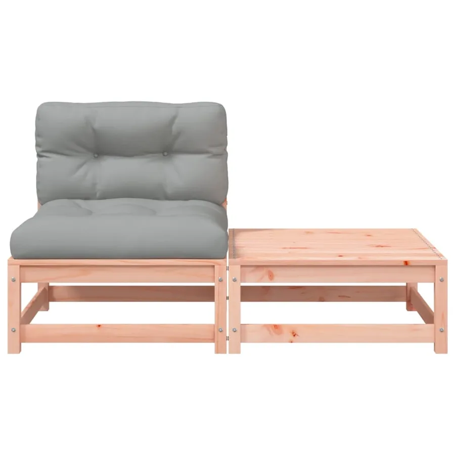 Canapé de jardin sans accoudoirs avec coussins et repose-pieds - 5