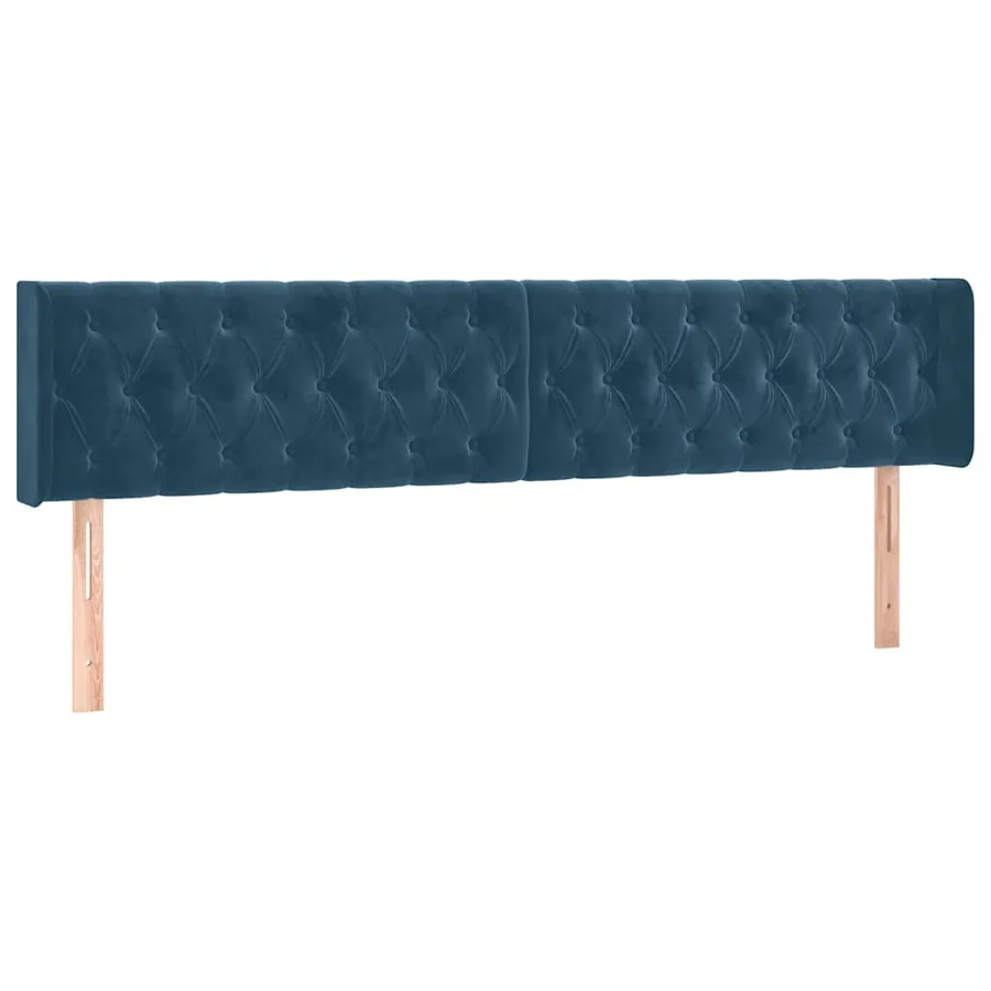 Têtes de lit Bleu foncé 200 x 7 x 78/88 cm Velours - 2