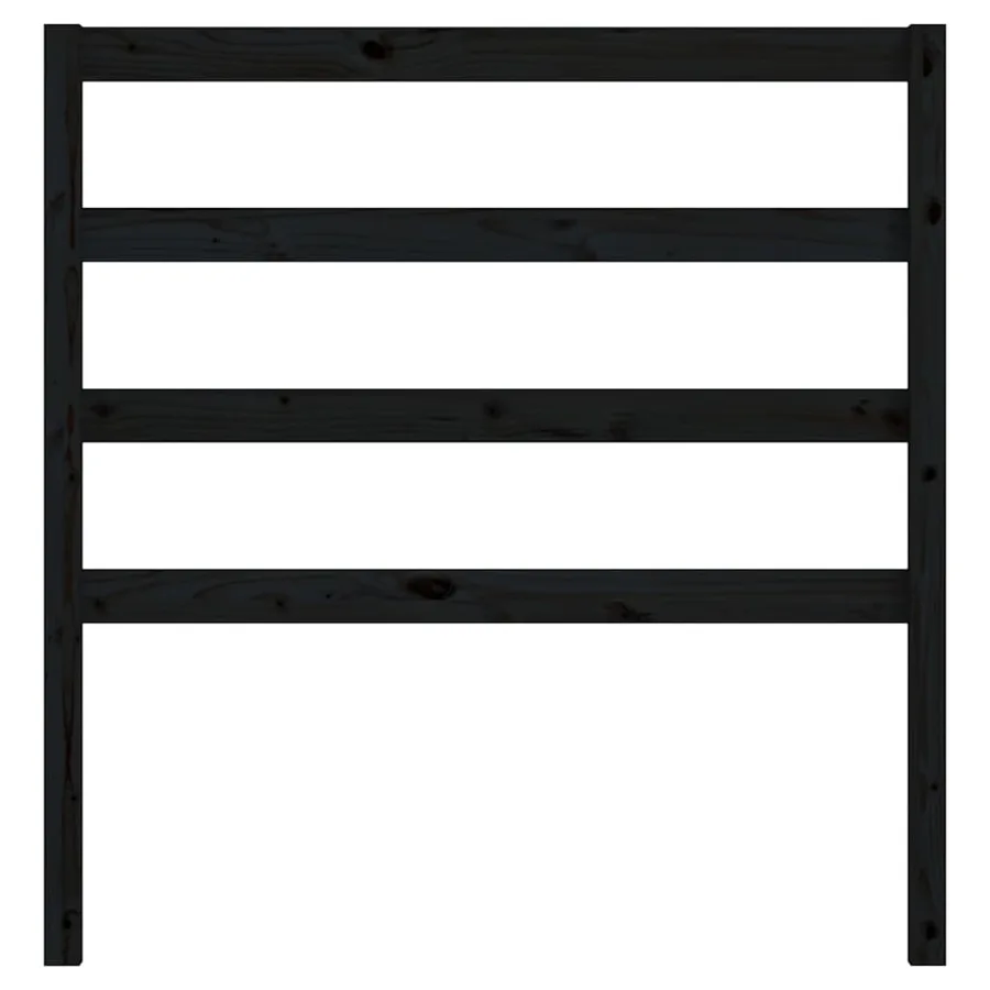 Tête de lit Noir 81x4x100 cm Bois massif de pin - 4