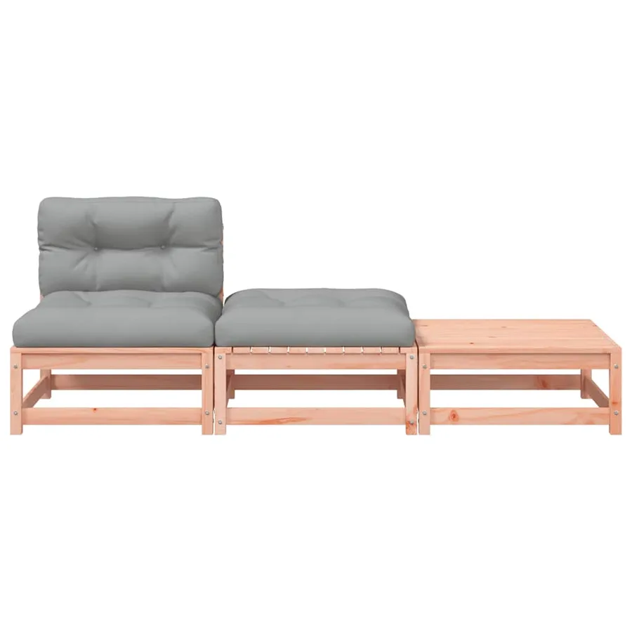 Canapé de jardin sans accoudoirs avec coussins et repose-pieds - 5
