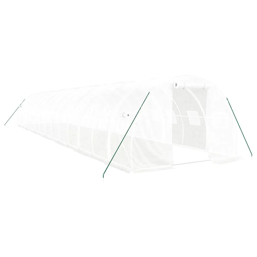Serre avec cadre en acier blanc 42 m² 14x3x2 m - 2