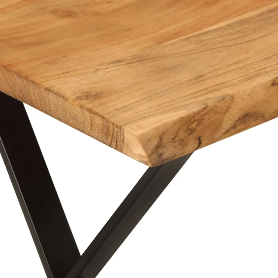 Banc avec bord vivant 105 cm bois d'acacia massif - 6