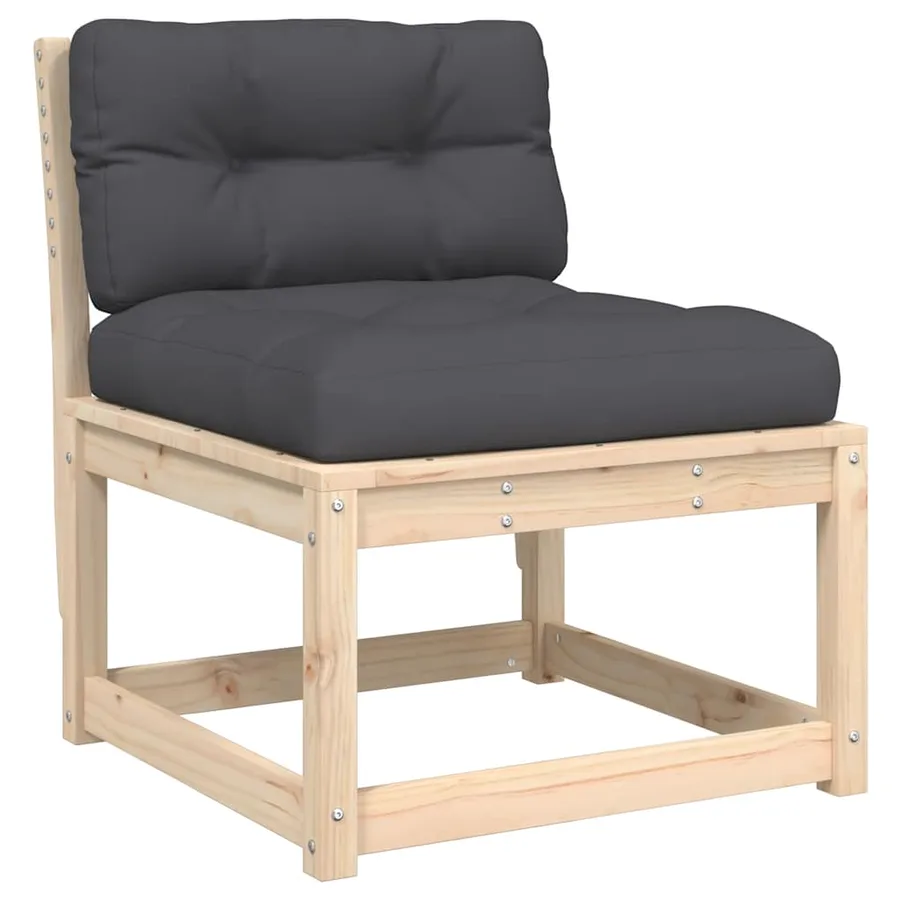 Canapés de jardin avec coussins 2pcs bois de pin massif - 5
