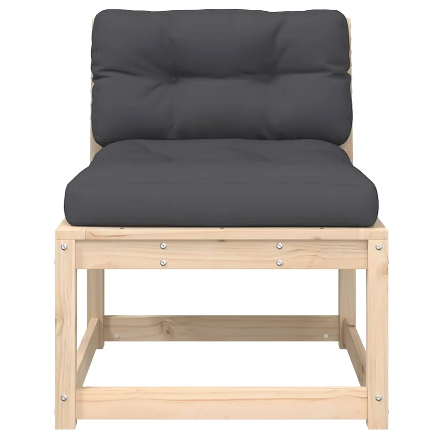 Canapés de jardin avec coussins 2pcs bois de pin massif - 6