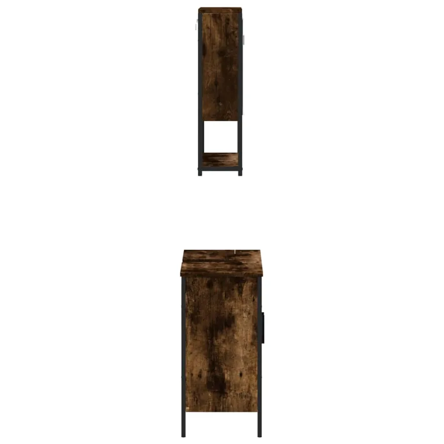 Ensemble de meubles de salle de bain 2 pcs Chêne fumé - 7