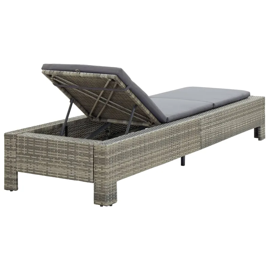 Transat avec coussin Gris Résine tressée - 7