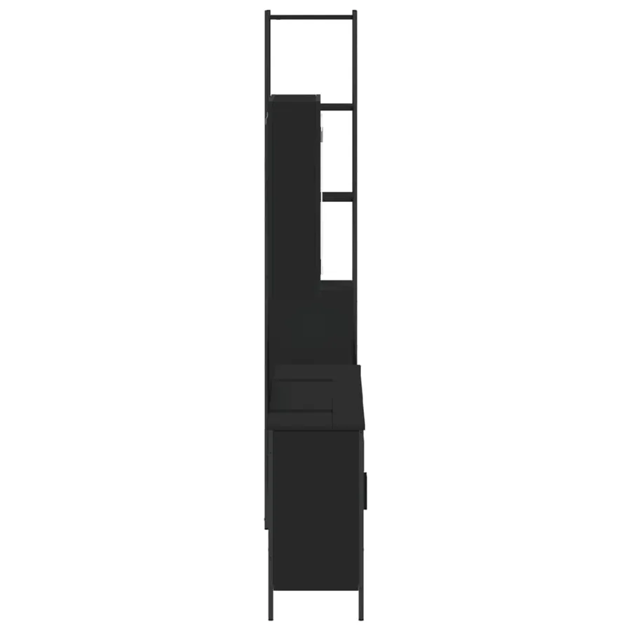 Ensemble d’armoires salle de bain 4 pcs noir bois d'ingénierie - 7