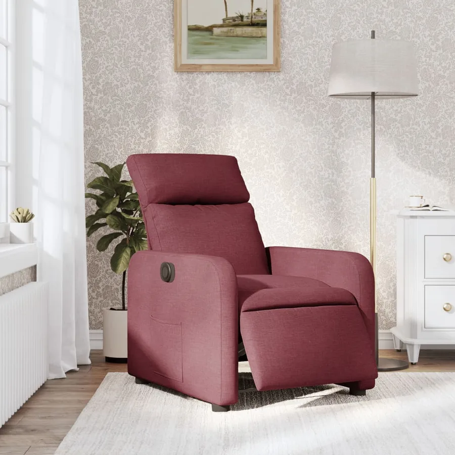 Fauteuil inclinable électrique Rouge bordeaux Tissu - 15