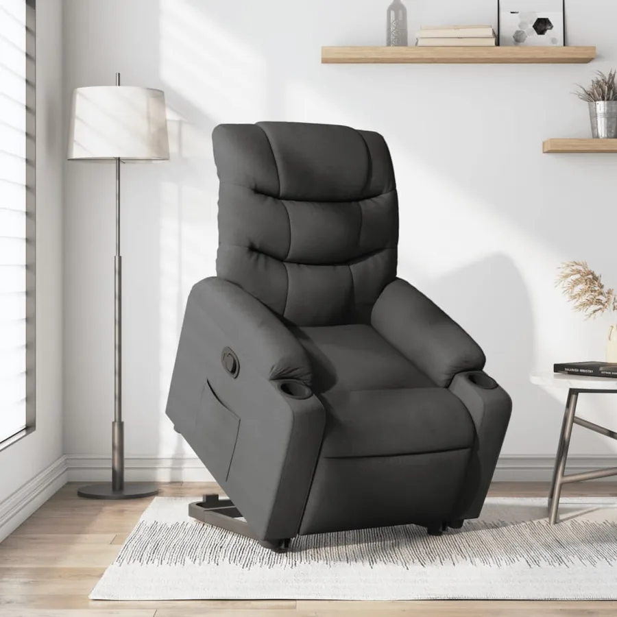 Fauteuil inclinable Gris foncé Tissu - 16