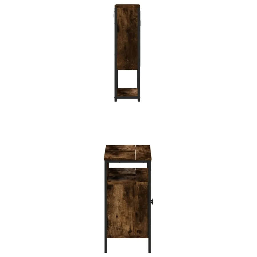 Ensemble de meubles de salle de bain 2 pcs Chêne fumé - 7