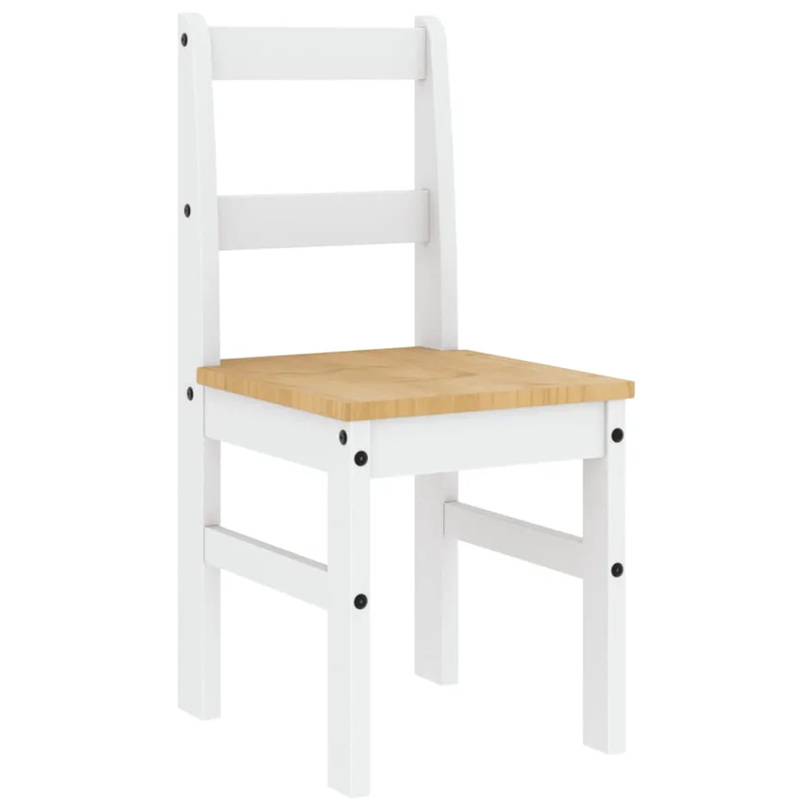Chaises à manger lot de 2 PANAMA blanc bois massif de pin - 5