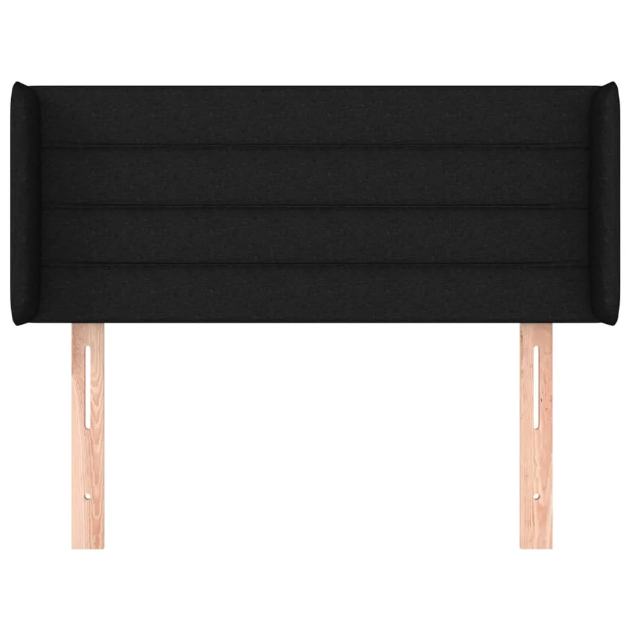 Tête de lit avec oreilles Noir 103x16x78/88 cm Tissu - 3