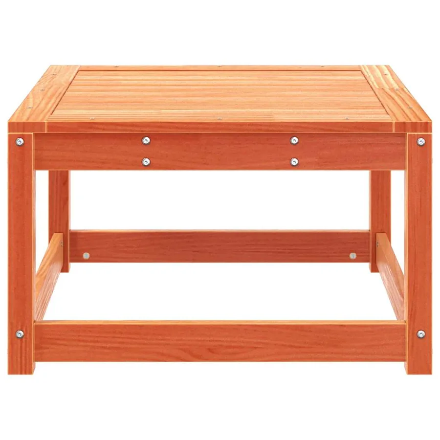 Repose-pied de jardin cire marron bois de pin massif - 4