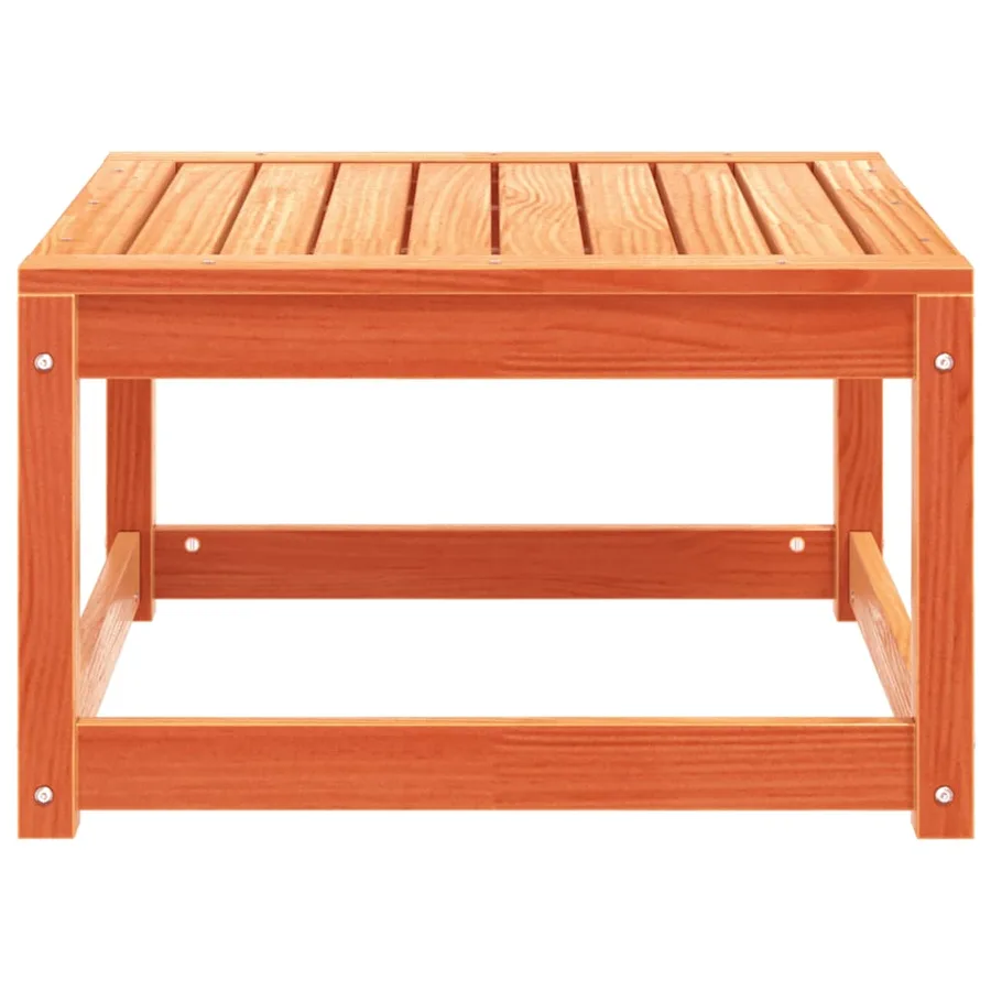 Repose-pied de jardin cire marron bois de pin massif - 5