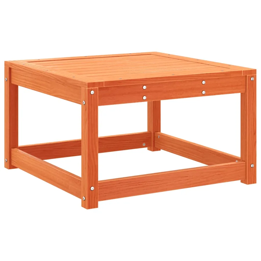 Repose-pied de jardin cire marron bois de pin massif - 6