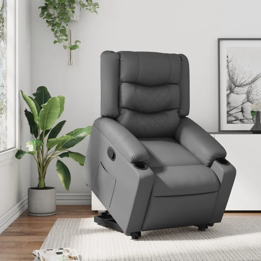 Fauteuil inclinable Gris Similicuir - 15