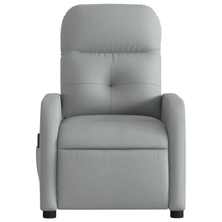 Fauteuil inclinable de massage gris clair tissu - 7