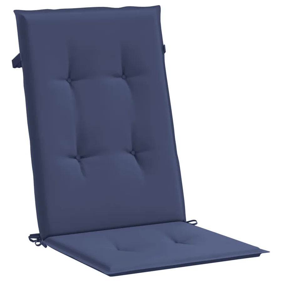 Coussins de chaise à dossier haut lot de 4 bleu marine tissu - 4