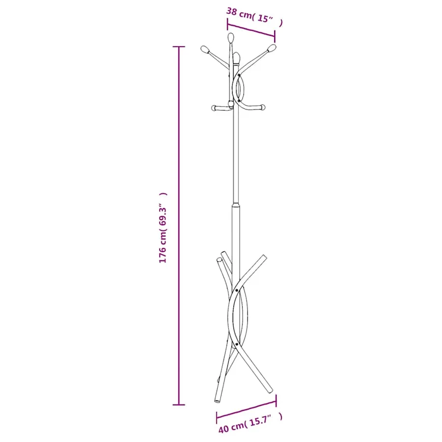 Porte-manteau blanc 176 cm fer enduit de poudre - 8