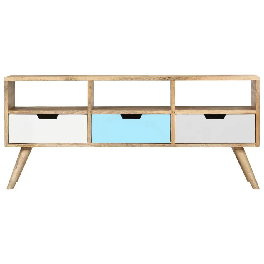 Meuble TV 110x35x48 cm Bois de manguier massif - 3