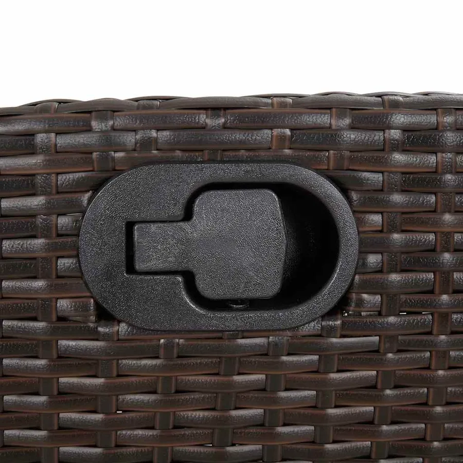 Banc inclinable de jardin avec coussins marron résine tressée - 8