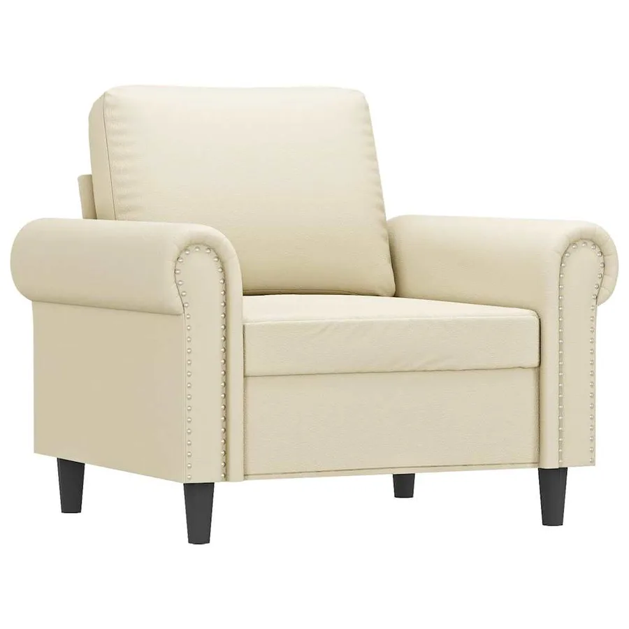 Fauteuil Crème 60 cm Similicuir - 2