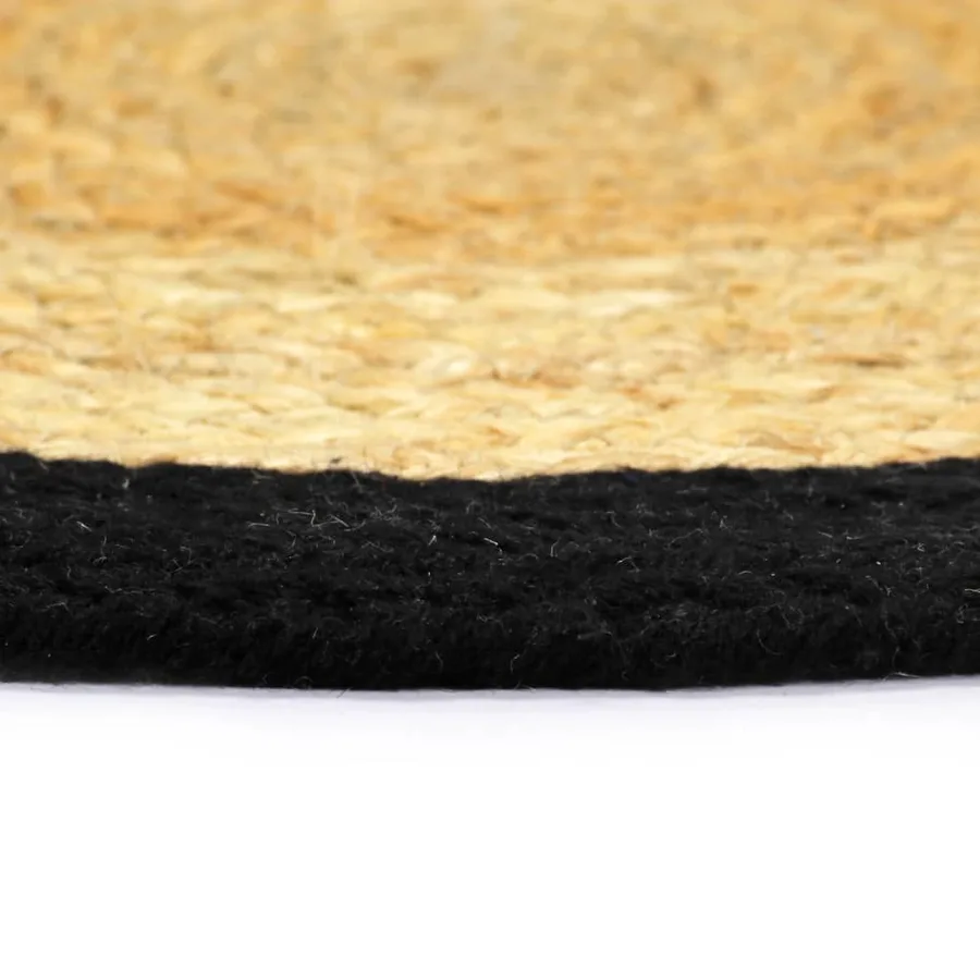 Napperons 4 pcs Naturel et noir 38 cm Jute et coton - 3
