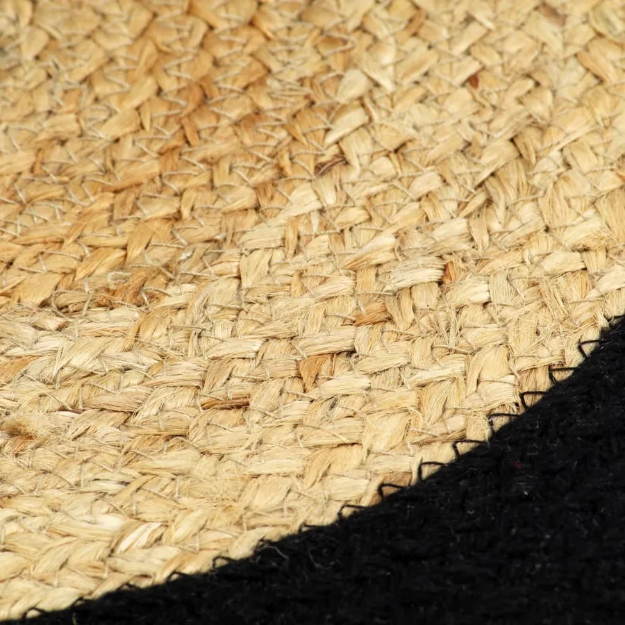 Napperons 4 pcs Naturel et noir 38 cm Jute et coton - 4