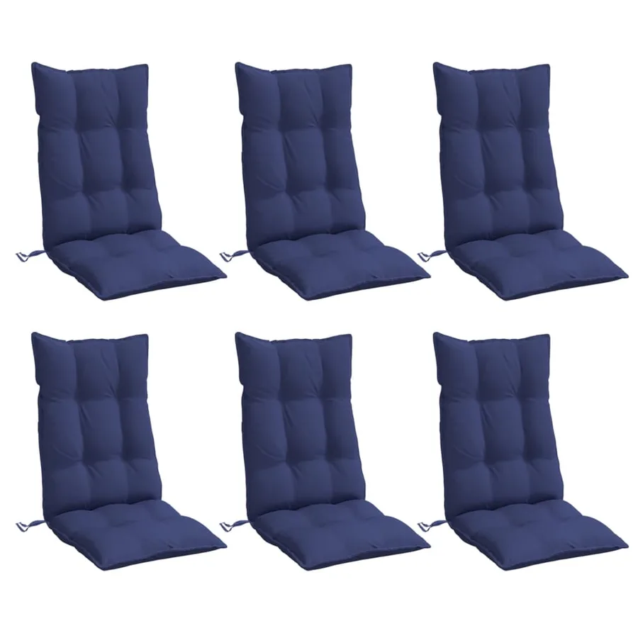 Coussins de chaise à dossier haut lot de 6 bleu marine - 3