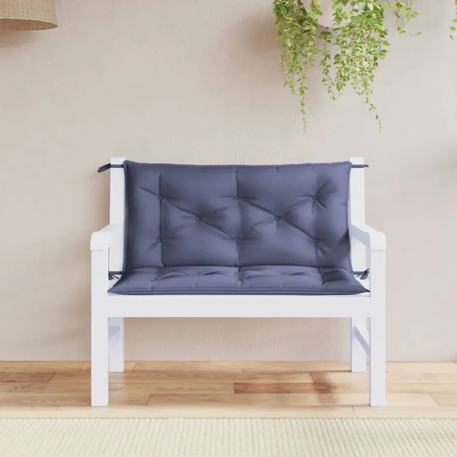 Coussins de banc de jardin lot de 2 bleu marine tissu oxford
