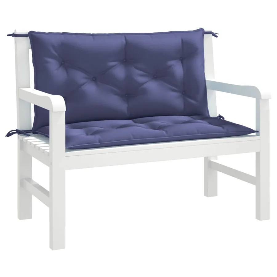 Coussins de banc de jardin lot de 2 bleu marine tissu oxford - 3