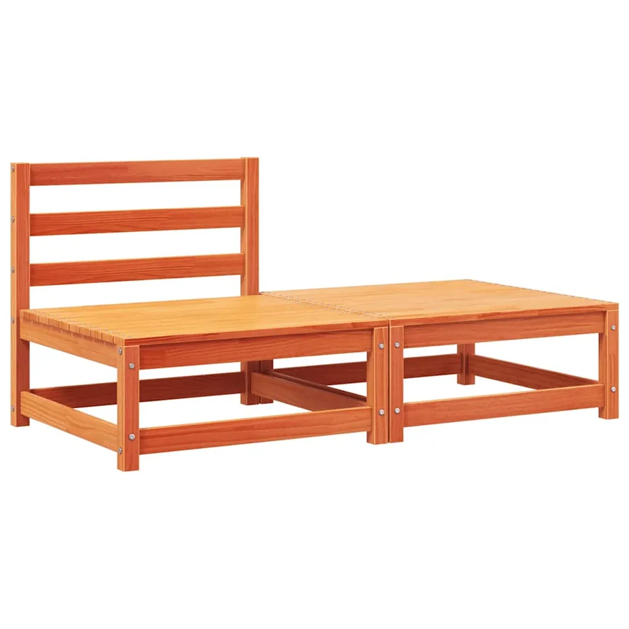 Canapé de jardin sans accoudoirs avec coussins et repose-pieds - 4
