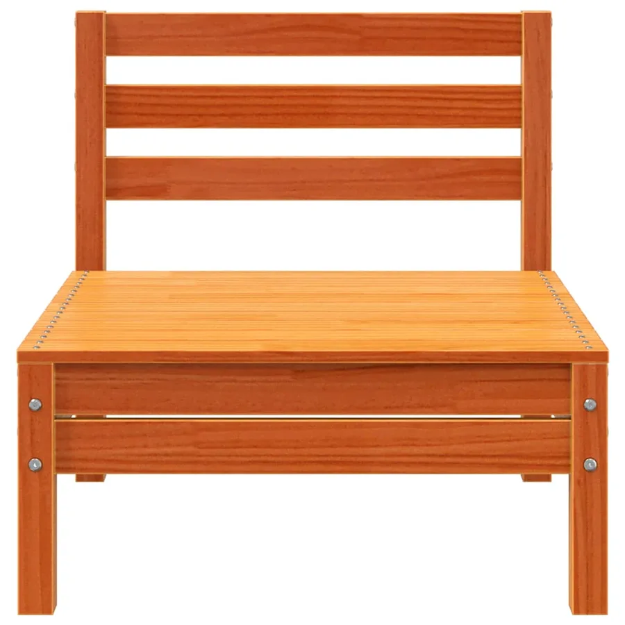 Canapés de jardin sans accoudoirs 4 pcs cire marron bois massif - 5