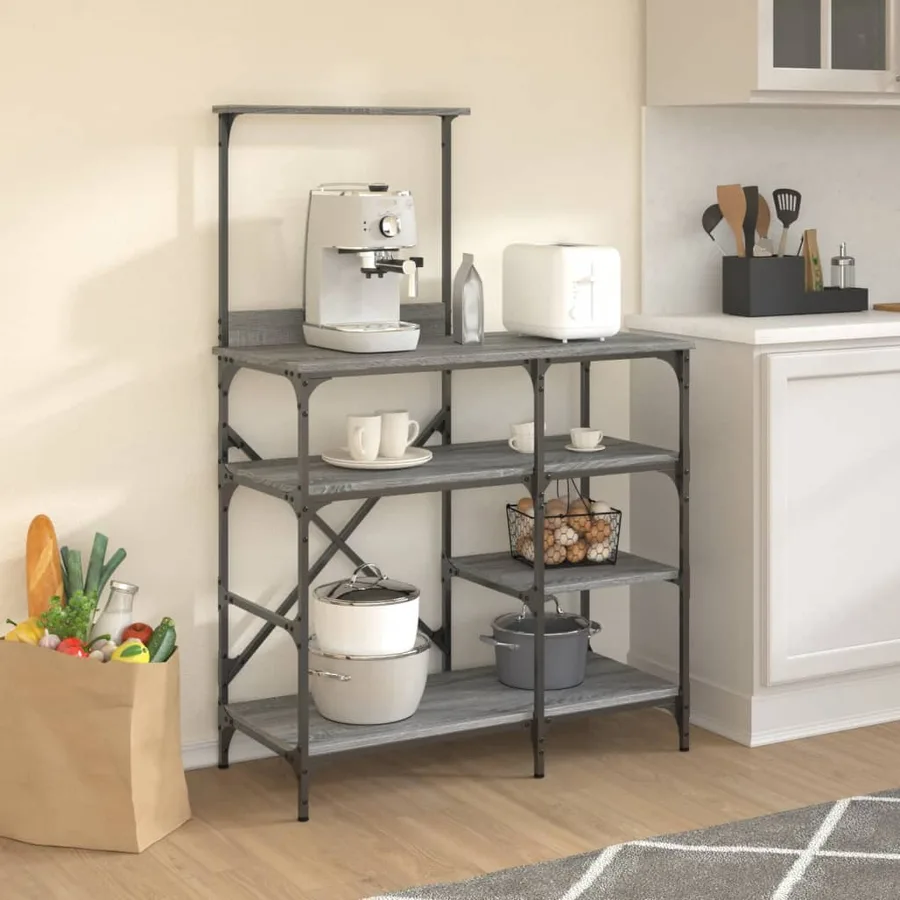 Support de boulanger sonoma gris 90x40x132 cm - 3