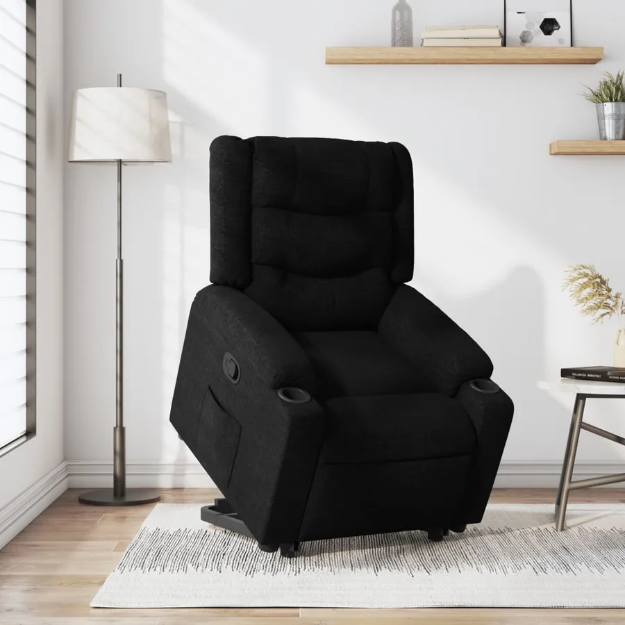 Fauteuil inclinable noir tissu - 15