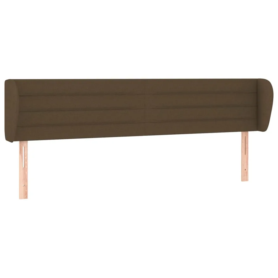 Tête de lit avec oreilles Marron foncé 203x23x78/88 cm Tissu - 2
