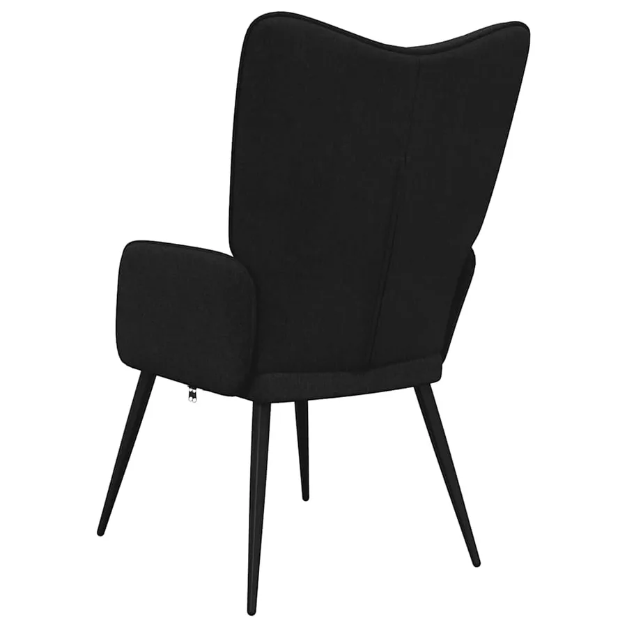 Chaise de relaxation Noir Tissu - 6