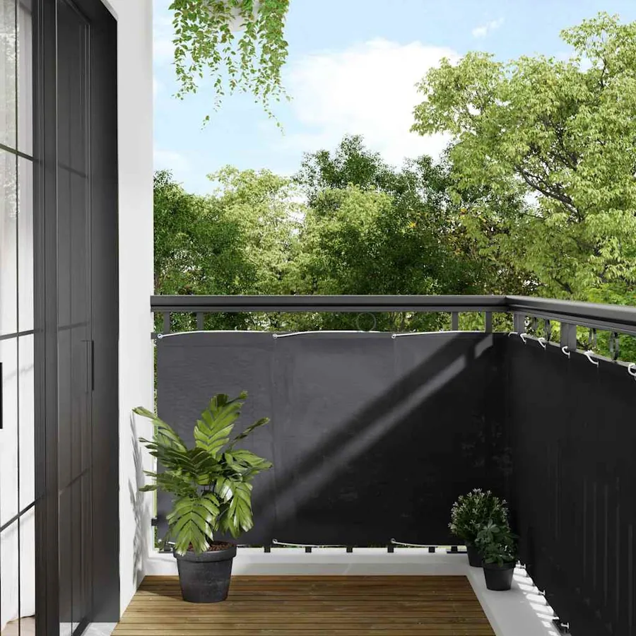 Écran de balcon anthracite 90x1000 cm 100% polyester oxford