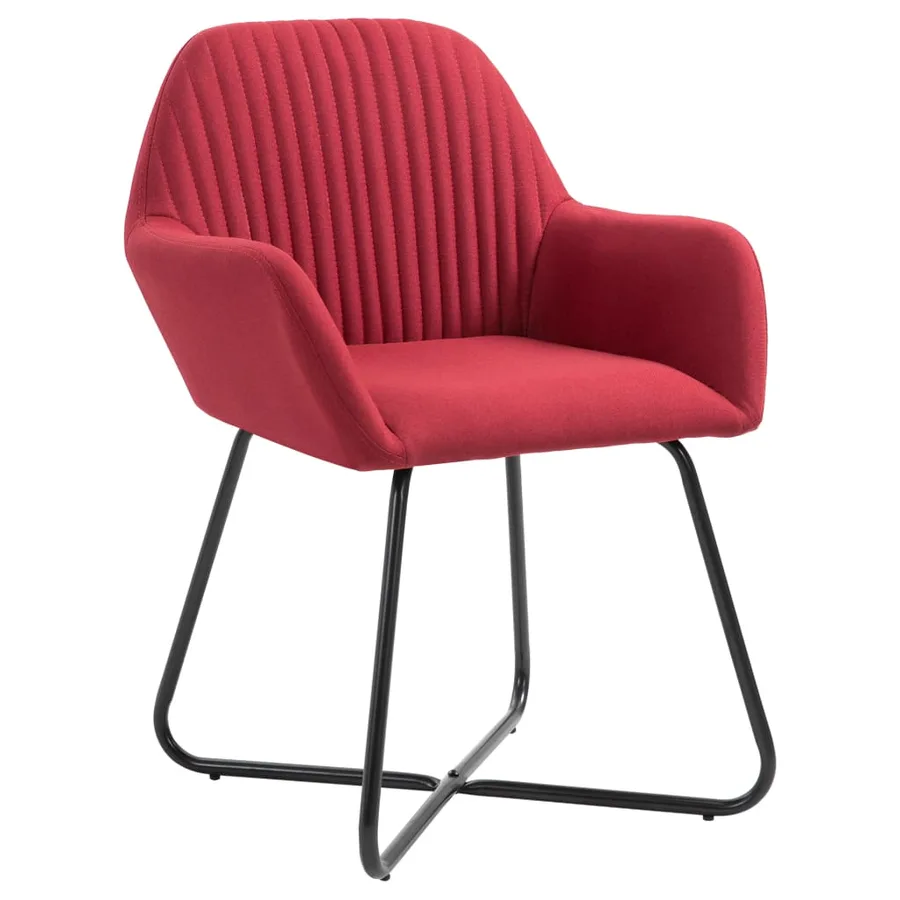 Chaises à manger lot de 2 rouge bordeaux tissu - 2