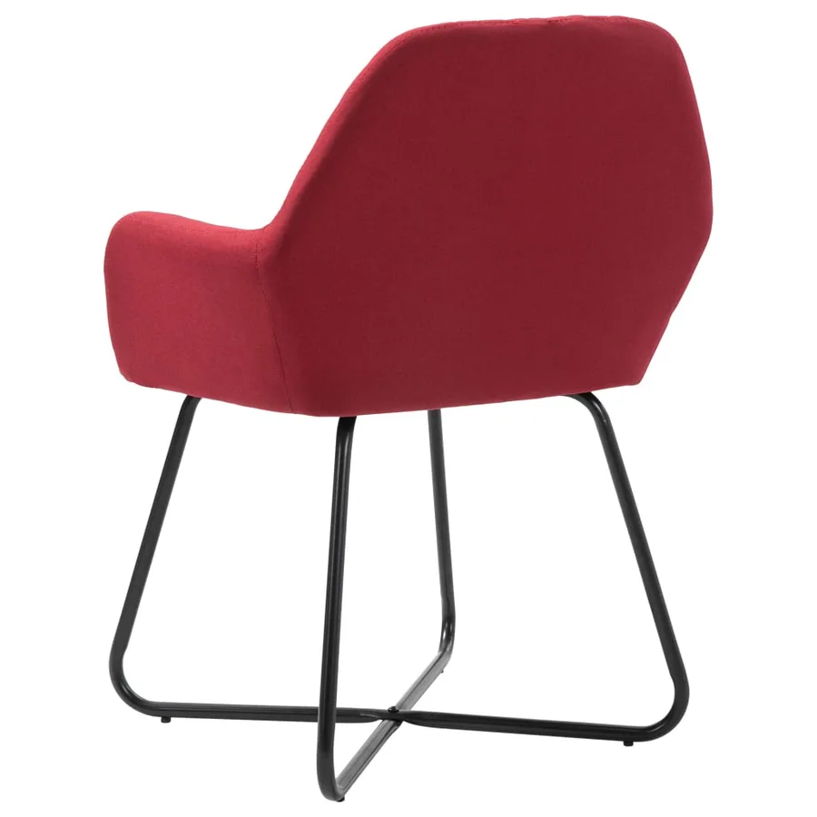 Chaises à manger lot de 2 rouge bordeaux tissu - 5