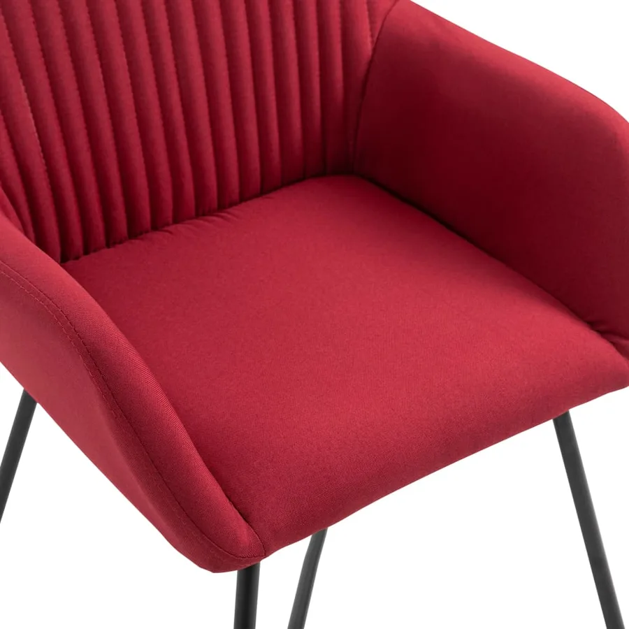 Chaises à manger lot de 2 rouge bordeaux tissu - 6