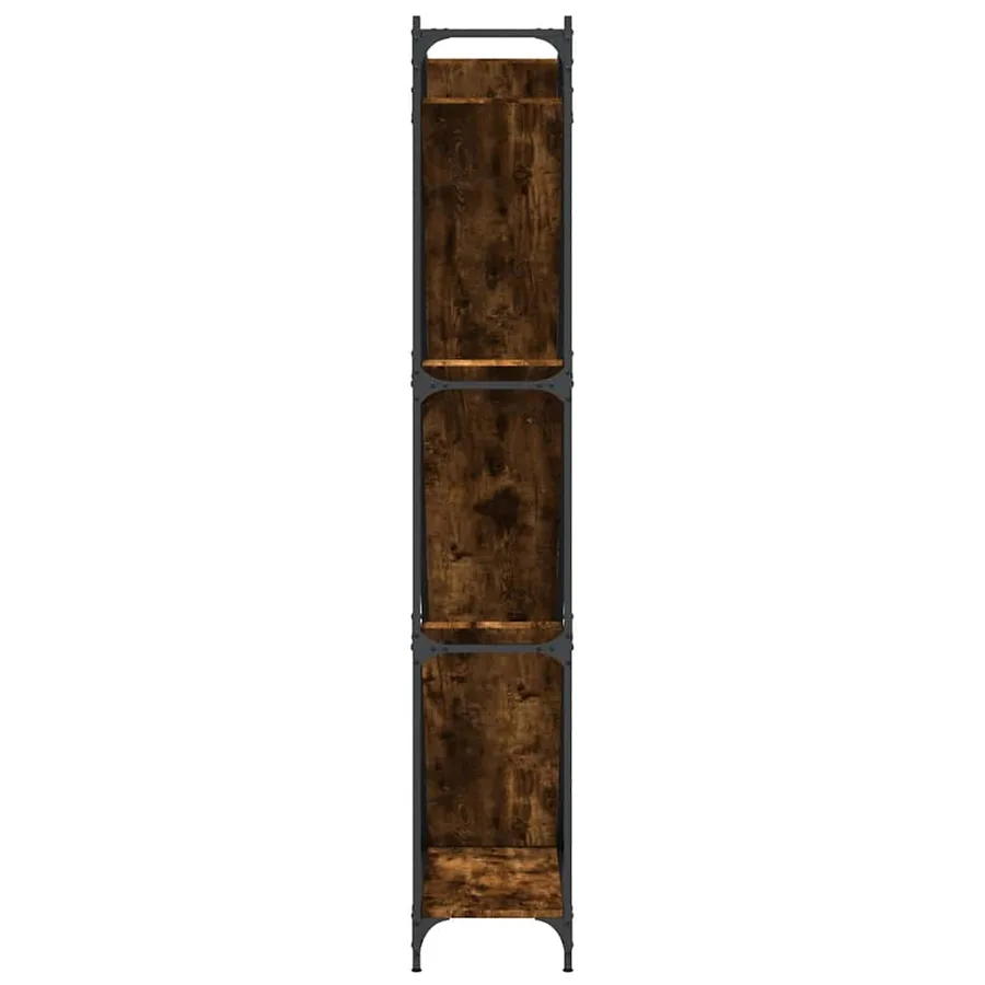 Bibliothèque chêne fumé 79x30x180 cm bois d'ingénierie et métal - 6